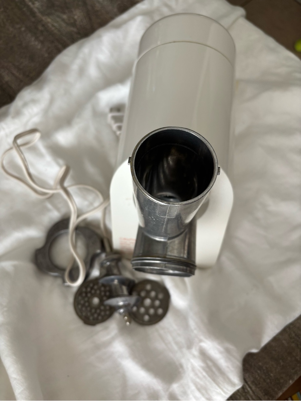 Vintage Moulinex Electric Meat Grinder White Kitchen Prep Appliance